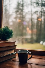 Cozy morning by the window