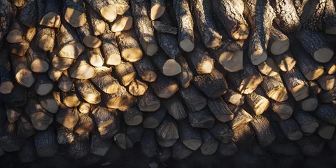 Fototapete Rund pile, stack of firewood © LenaPolia