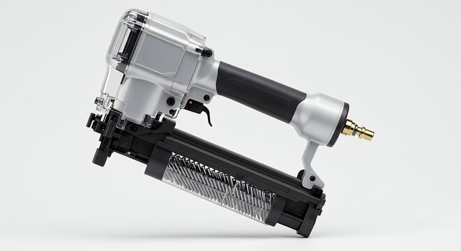 Pneumatic construction stapler tool