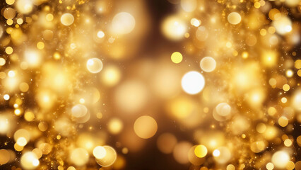 Obraz premium Defocused golden bokeh lights on a warm background