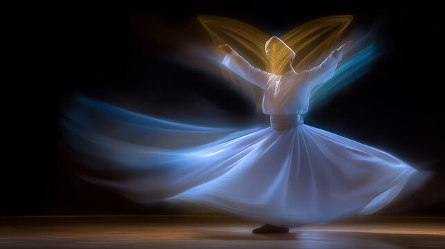 Sufi Dervish in Prayer Symbolizing Love and Devotion