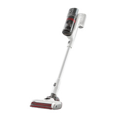 Cordless Vacuum Cleaner: A sleek, modern cordless vacuum cleaner stands poised, a symbol of efficiency and cleanliness in the home. Its design is elegant.