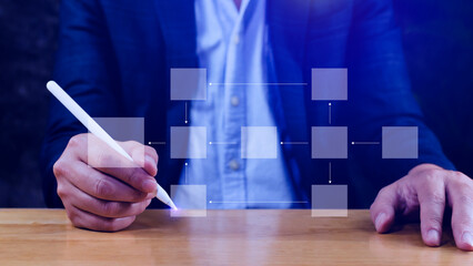 Business process and data management organigram, Design workflow automation with flowcharts, model...