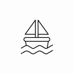 sailboat on water icon sign vector