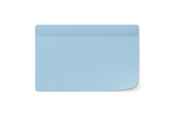 Light blue sticky note curling at corner, positioned against transparent background, ready for writing personal notes or quick messages
