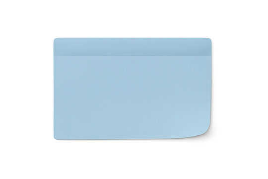 Light blue sticky note curling at corner, positioned against transparent background, ready for writing personal notes or quick messages