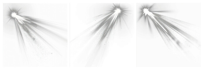 Obraz premium PNG Radiant light beams sparkle, element set on transparent background
