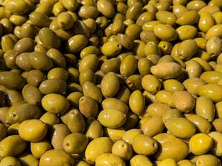 Ripe green olives mediterranean fruits