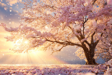 pink tree, AI generated