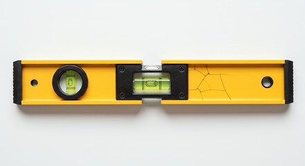 Yellow construction level on white background