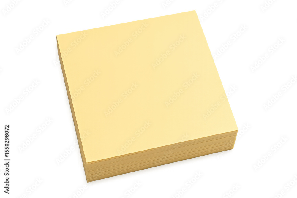 Poster yellow sticky notes arranged neatly, blocking transparent surface with clear space for writing perso