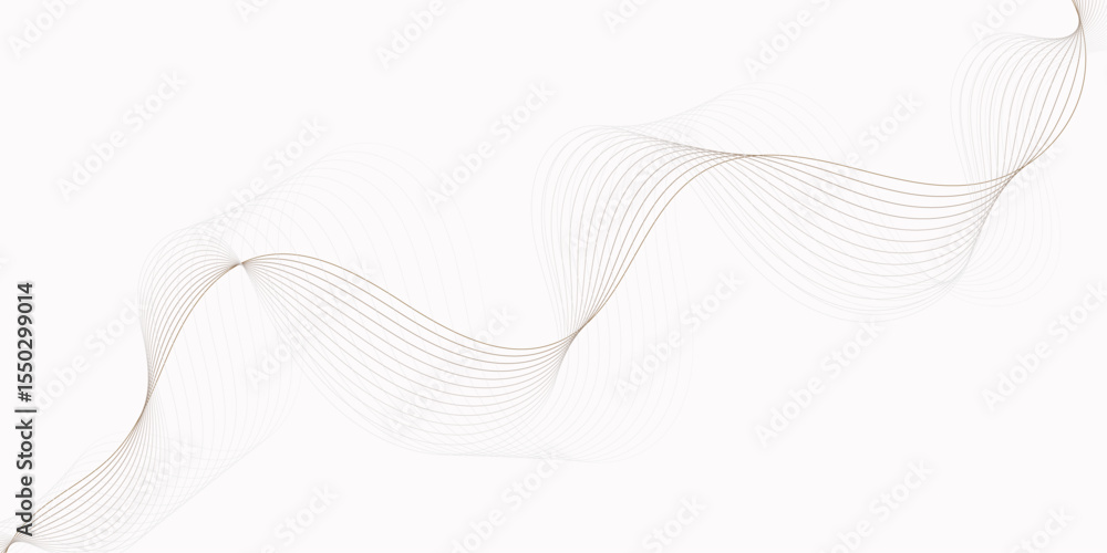 Poster light background with flowing lines creating wave curve line pattern across the space.