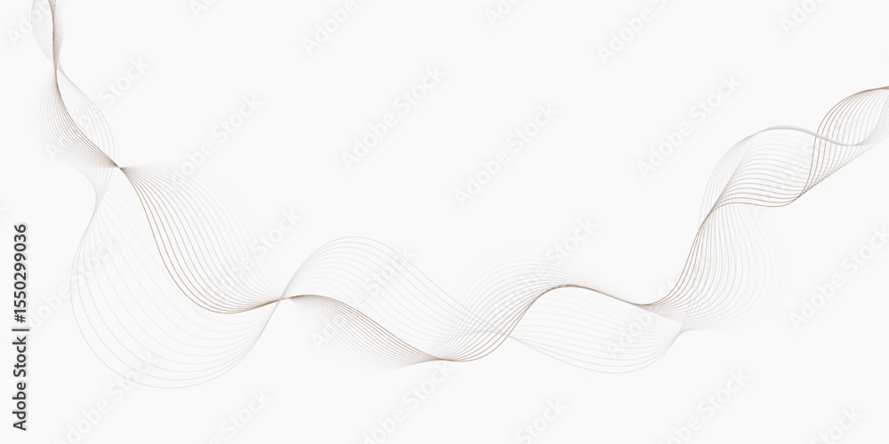 Poster light background with flowing lines creating wave curve line pattern across the space.