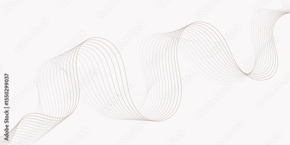 Poster light background with flowing lines creating wave curve line pattern across the space.