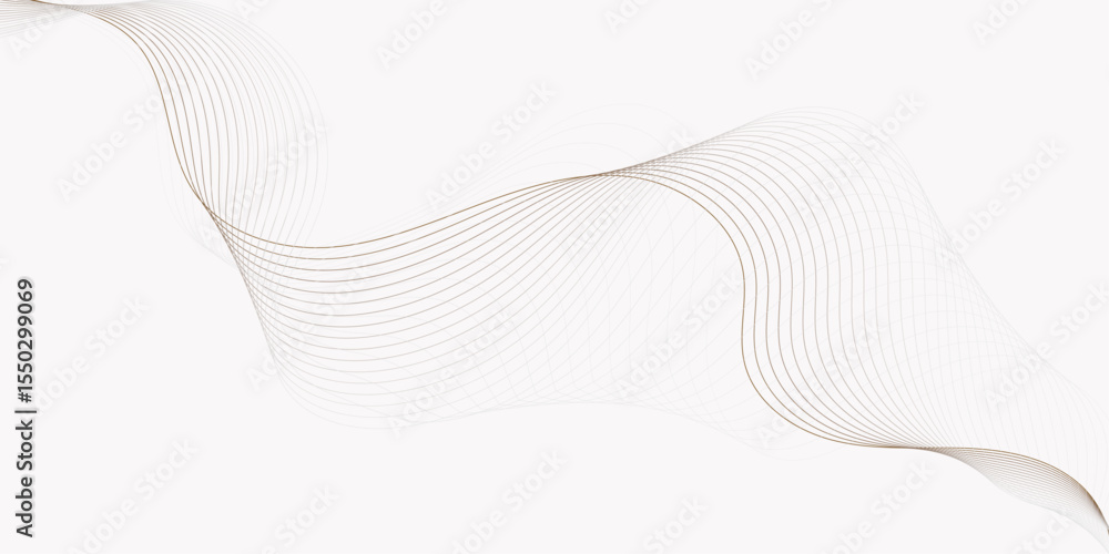 Poster abstract modern wavy shiny lines pattern on white background creating a flowing and dynamic composit