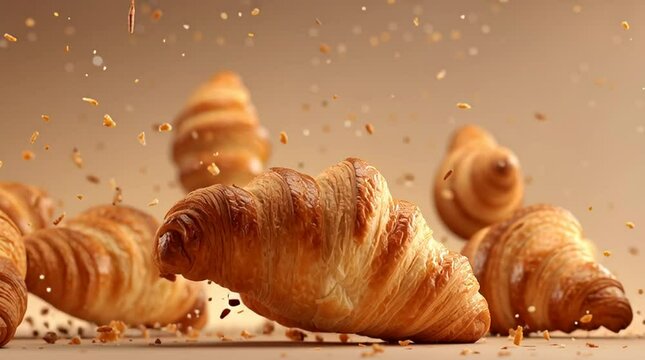 croissant falling on to the table video