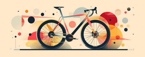 Naklejka premium Abstract bicycle illustration with geometric shapes in modern art style