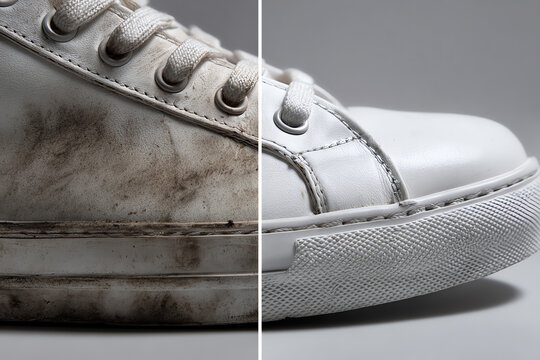 dirty and clean sneackers, AI generated