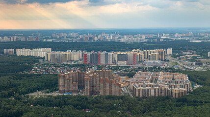 Urban Landscape with Contemporary Modern Architecture Integrating Green Spaces Harmoniously