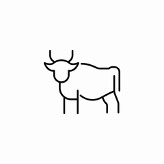farm animal cow icon sign vector