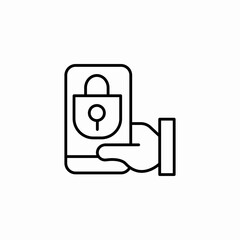 mobile security lock icon sign vector