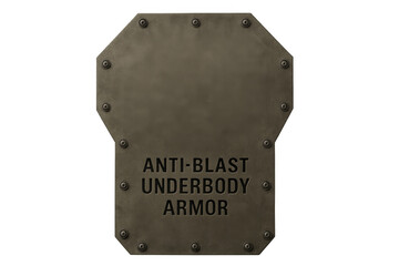 Anti-blast underbody armor protecting from explosions with transparent background
