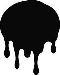black dripping paint silhouette