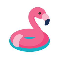 Flamingo shaped pool float in spotlight Vector illustration