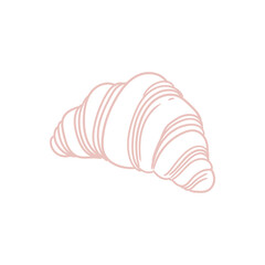 Hand-drawn illustration of a croissant for bakery or cafe, menus, cards, and graphic design.