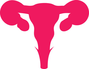 Female reproduction system anatomy silhouette design vector illustration 