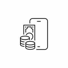 mobile money finance icon sign vector