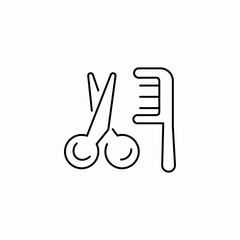 scissors comb grooming icon sign vector