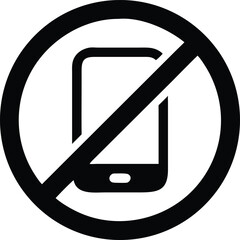 no mobile symbol silhouette vector icon style
