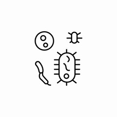 various microbes bacteria icon sign vector