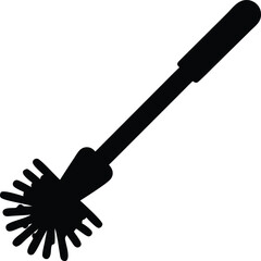 plastic toilet brush line art silhouette