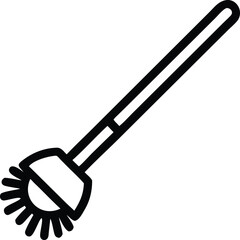 plastic toilet brush line art silhouette