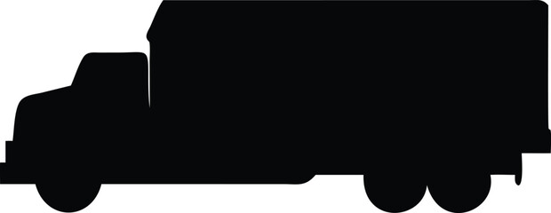 semi truck black silhouette.eps