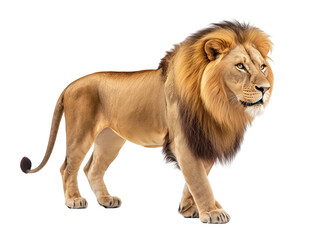 Fototapeta premium Male Lion in Stalking Pose – PNG