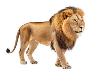 Male Lion in Stalking Pose – PNG