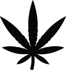 silhouette of a cannabis leaf 