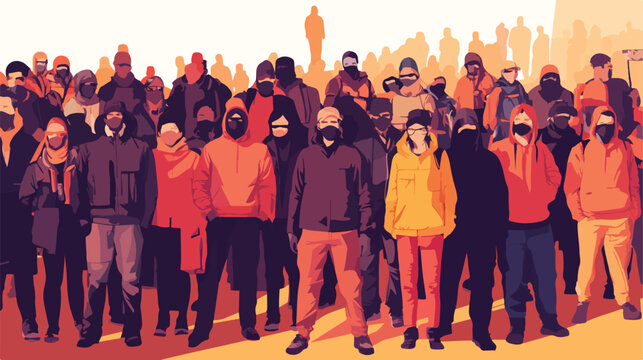 Illustration of Extremist Radical People in Vector Format