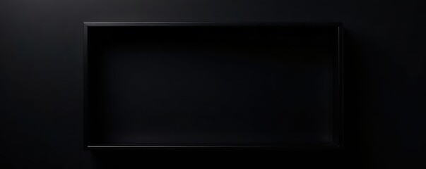 Subtle black frame against a stark black background Perfect for mockup , black background, subtle