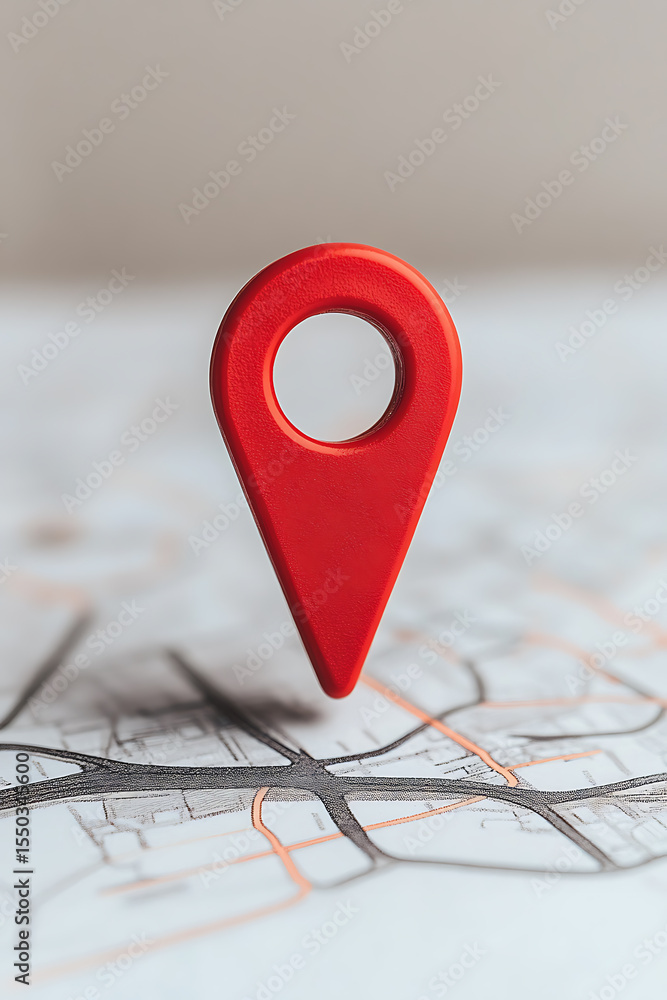 Poster red map marker location pin: navigating the world, finding your way. precision location indicator fo