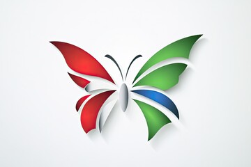 Naklejka premium Paper cut butterfly design