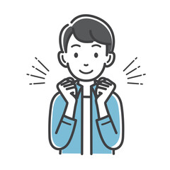 ワクワクする若い男性