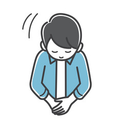 お辞儀をする若い男性