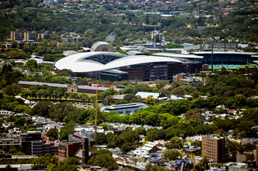 Aerial landscape view of The Sydney Football Stadium New South Wales Australia
