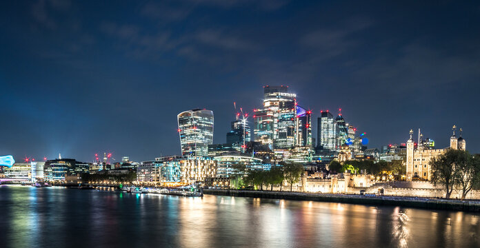The banks of river Thames seen from Tower Bridge