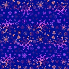 Christmas ice scribble seamless snowflakes pattern for wrapping paper and fabric