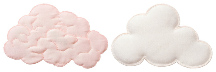 Obraz premium PNG Soft pastel cloud decor, element set on transparent background